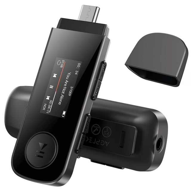 Reproductor MP3 AGPTEK U5PL de 64 GB con Bluetooth, radio FM gris