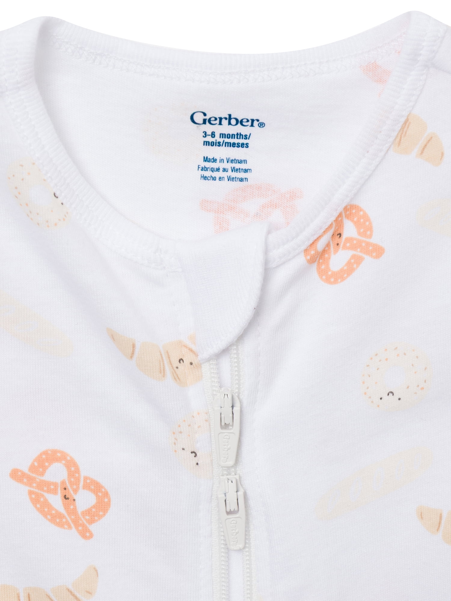 Gerber Baby Neutral Sleep N´ Play 2-Way Zipper Footed Pajamas, 4-Pack, Sizes, Newborn - 6/9 Months