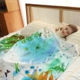 thumbnail image 4 of Green Leaves Floral Throw Blanket Flowers Sky Decor Gifts for Wife Mom Women Kids Girls for Birthday Christmas Valentine''s Day Presens Soft Warm Premium Plush Throw Blanket 50"x60", 4 of 6
