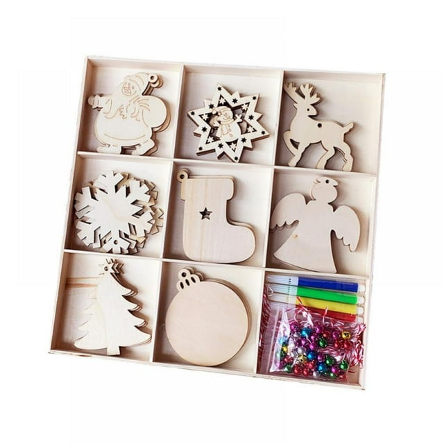 Promotions! Christmas Tree Ornament Set Tree Pendant Wooden Decor Home Decoration Tree Pendant Home Decoration