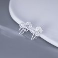 thumbnail image 5 of Solid 925 Sterling Silver Bow Clip On Earrings Ribbon for Women Bowknot Cuff Earrings Non Pierced Wrap Earrings, 5 of 11