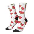 thumbnail image 1 of Fotbe Hand Drawn Watermelon Calcetas Largas con Estampado para Hombre y Mujer – Calcetas de Compresión Transpirables y Elásticas, Viajar y Uso Diario Talla 5-11, 1 of 6