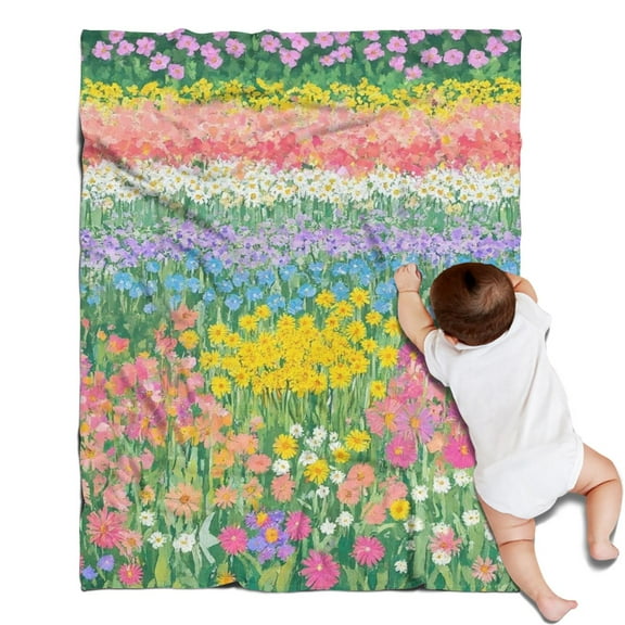 Pioneer Flower Blanket,Comfortable Soft Flannel Throw Blanket,All Season,Warm Lightweight Blankets for Sofa Bed Couch Living Room Chair,30"x40"(80x100cm)