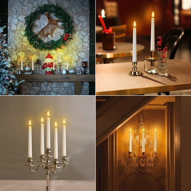 Velas, nuevas velas de ventana 3D que funcionan con pilas, velas con pilas intermitentes LED sin llama con función de vela/temporizador de control remoto-6 piezas ACTIVE Biensenido a ACTIVE