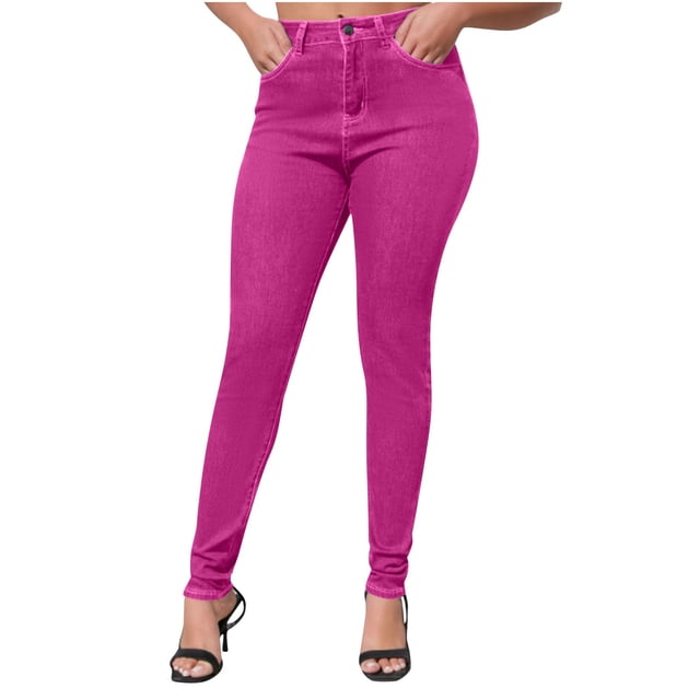 JMYHOAM Jeans for Women Fashionable High Waisted Hip Hugging Oversized Elastic Tight Fitting Washed Small Leg Jeans