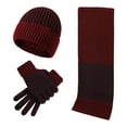 thumbnail image 2 of LIZENG Knitted Wool Hat Scarf Gloves Man and Women's Cold Warm Three Piece Set with Knit Warm Hat +Long Scarf+Touch Screen Gloves Set Neck Scarves for Women Men, 2 of 5