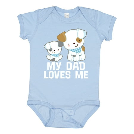 

Inktastic My Dad Loves Me Puppy Dog Boys Gift Baby Boy Bodysuit