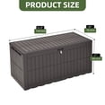 thumbnail image 3 of Dextrus 240 Gallon XXL Deck Box, Weatherproof Resin Outdoor Storage with Lock, 3-Person Bench for Patio, Garden, Pool, Dark Brown, 3 of 7