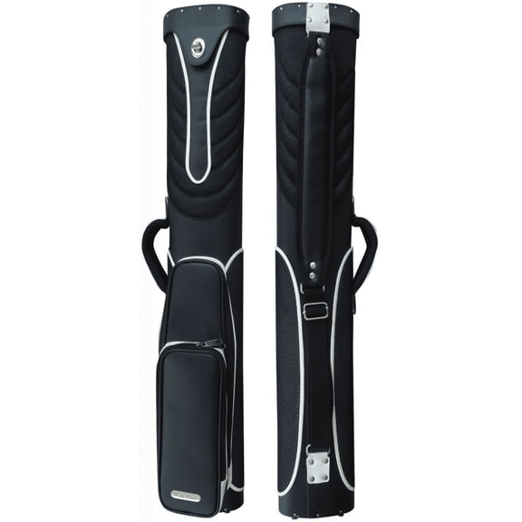 J&J Sport C24Q 2x4 Billiards Pool Cue Stick Case w/ Strap & Storage (Black)