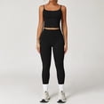 thumbnail image 5 of PISONIC Womens Workout Sets Two Piece Spaghetti Straps Tank Top Matching High Waist Leggings Gym Work Out Outfits with Pockets, 5 of 7