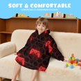 thumbnail image 5 of Game Controller Red Pattern Lamb Fleece Blanket Hoodies for Teens ,Teens Oversize Sherpa Wearable Hooded Blanket Sweatshirt with Super Pockets, 5 of 6