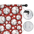 thumbnail image 4 of Blackout Kids Curtains,Red Baseballs Pattern Childrens Insulated Curtains Set Of 2,Bedroom Essentials,Toddler Room Decor 42"x54", 4 of 5