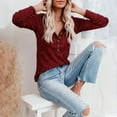 thumbnail image 6 of Diufon Womens Plus Size Sweaters V Neck Button Long Sleeve Blouses Solid Color Pullover Tops, 6 of 6
