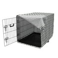 thumbnail image 3 of Panda Dog Crate Cover, Continuous Cartoon Coon Bear Bamboo Illustration in Monochrome Design, Easy to Use Pet Kennel Cover Small Dogs Puppies Kittens, 7 Sizes, Grey Charcoal Grey White, by Ambesonne, 3 of 6