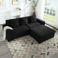 thumbnail image 5 of Gewnee 103.5-Inch Modular Corduroy Sofa Set with Solid Wood Legs, High-Density Foam, Suitable for Living Room/Bedroom/Office, 5 of 21
