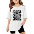 thumbnail image 2 of Tfken Summer Girls Tshirts Crew Neck Half Sleeve Print Tops Daily Wear Fashion Children Soft Tops White Size 3-4 Years, 2 of 4