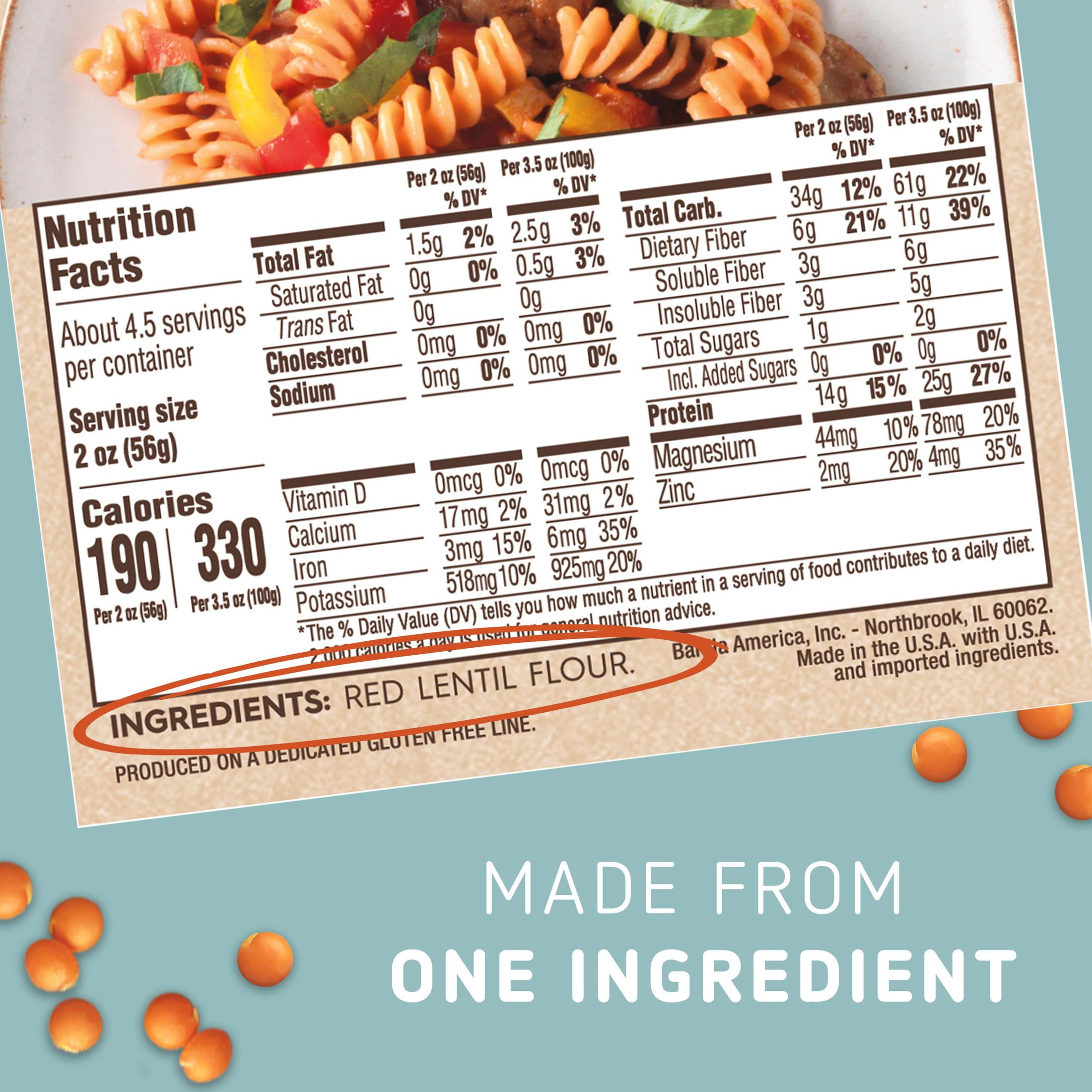 Barilla Gluten Free Red Lentil Rotini Pasta, 8.8 oz