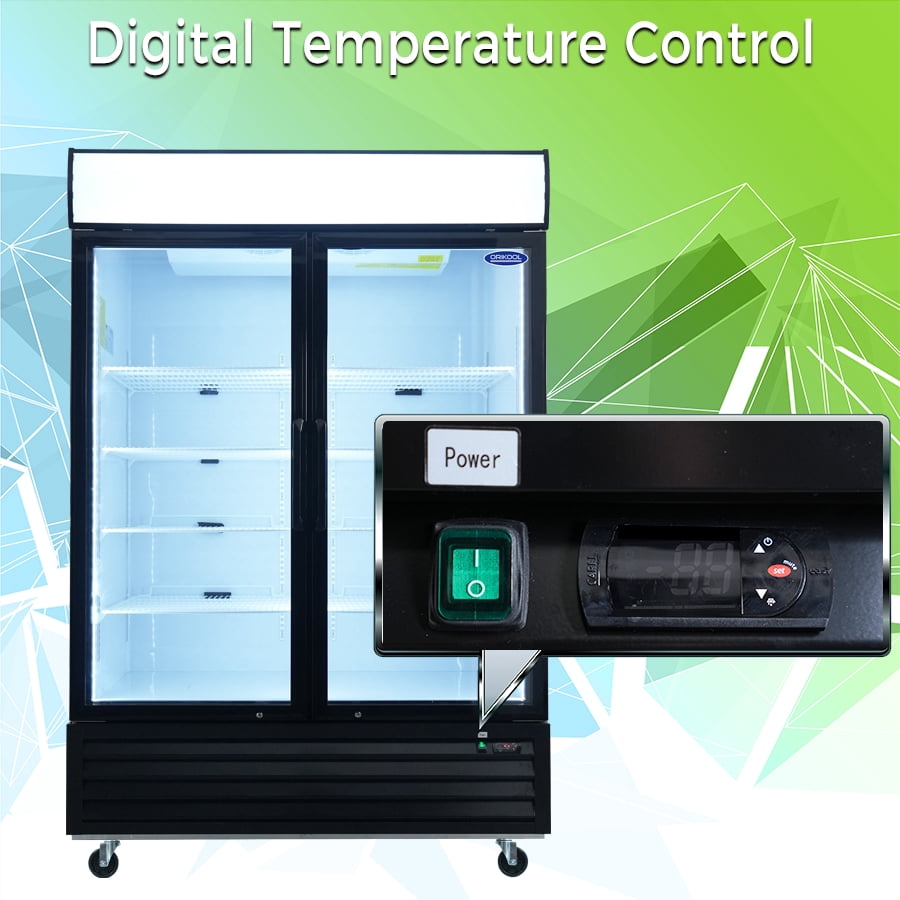 Danolapsi Glass Door Merchandiser Refrigerator 44.7 Cu.ft/19.3 Cu.ft/70 Cu.ft Swing Door Commercial Display Refrigerators Merchandising Refrigeration with LED Top Panel