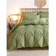 thumbnail image 1 of Funda Nórdica Verde Queen Size, 3pc Boho Mechón de Microfibra Ropa de Cama Consolador, 1 of 6