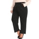 thumbnail image 4 of Pantalones de trabajo de oficina de talla grande plisados Agnes Orinda para mujer, de cintura alta, rectos, casuales de negocios con bolsillo 1X negro, 4 of 6