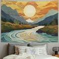 thumbnail image 2 of Shiartex Bohemian Abstract Mountain Wall Hanging Tapestry Boho Sun Mid Century River Aesthetic Minimalist Rainbow Vintage Modern 70s Bedroom Dorm Living Room Wall Art Home Decor Painting, 2 of 6