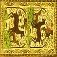 thumbnail image 1 of Ahgly Company Machine Washable Indoor Square Persian Yellow Traditional Area Rugs, 7' Square, 1 of 4