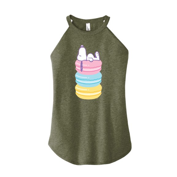 Peanuts - Snoopy Stacked Macarons - Juniors High Neck Tank Top