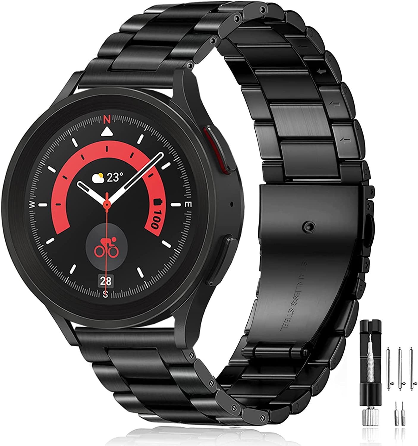 Galaxy watch 5 pro stainless steel band Clearance