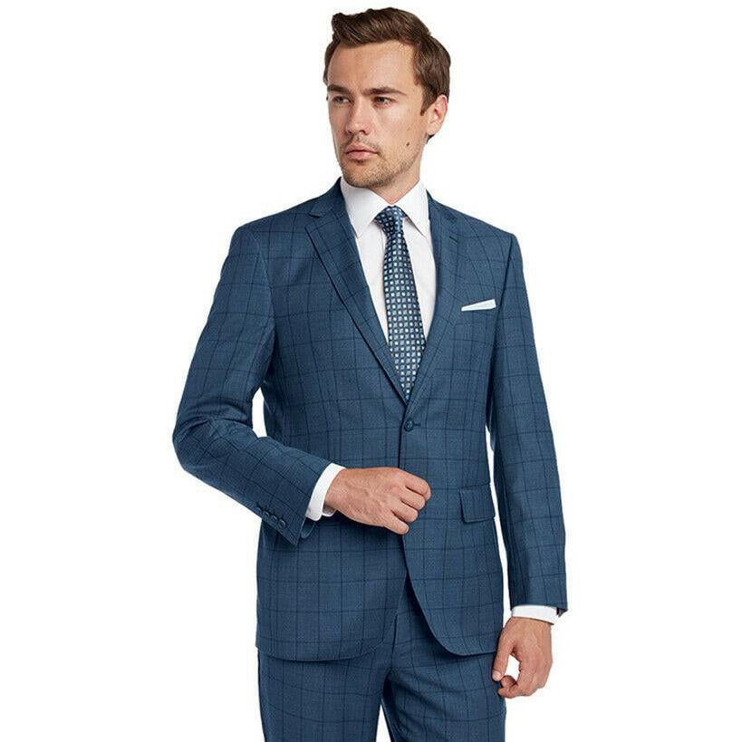 Mantoni - Men MANTONI Suit 100% Wool Two Button Regular Fit Window Pane ...