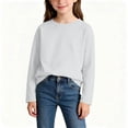 thumbnail image 4 of FAIWAD Boys Girls Long Sleeve Tops Kids Crewneck Casual Solid Color Pullover Basic School Daily Outdoor Clothes, 4 of 8