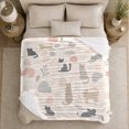 thumbnail image 5 of Boho Whimsical Cat Pattern Beige Couch Halloween Pumpkins, Playful Pet Portrait Pattern, Warm Flannel Blanket for Living Room and Bedroom, Cat Lovers Halloween Gift, Pet Lover Home Decor, 5 of 9