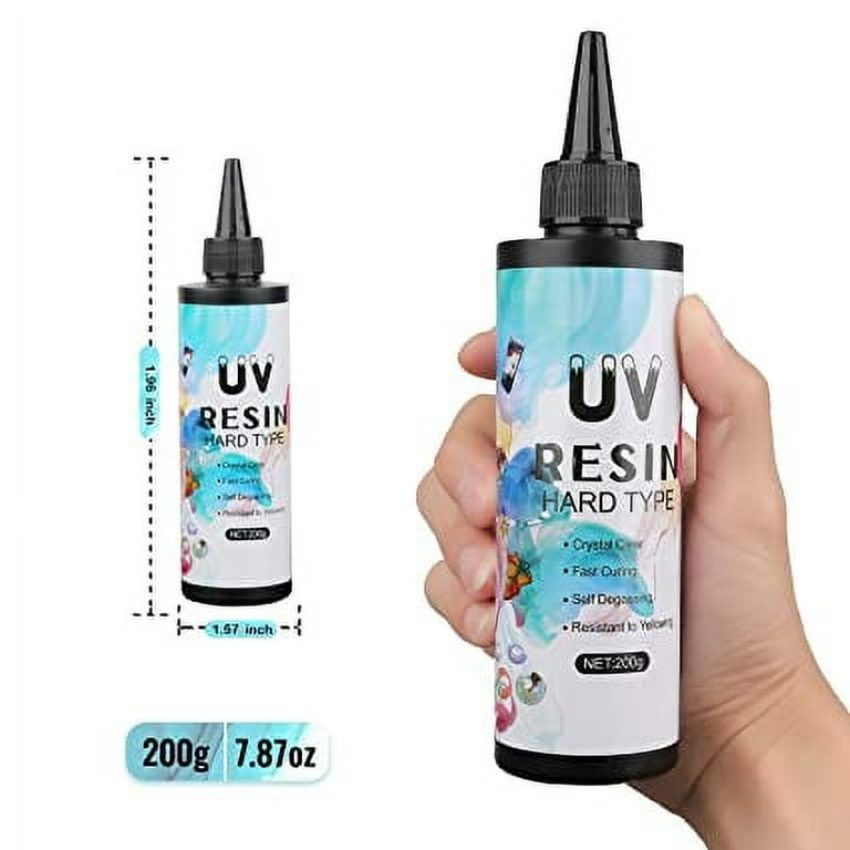 200g Crystal Clear Ultraviolet Curing Epoxy Resin for DIY Jewelry Making,  Craft Decoration - Hard Transparent Glue So