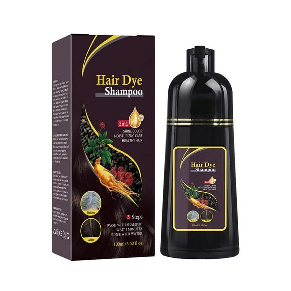Shampooing Teinture Capillaire aux Herbes Naturelles - 100 g, Durée de Conservation de 3 Ans, Brun Naturel