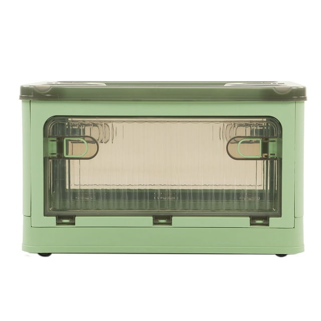 Boîte de Rangement Pliable avec Roues Amovibles Petites Bacs Empilables pour Salon Chambre Vert