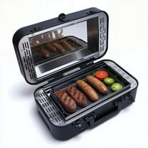 VERDALAY Electric Smokeless Grill, Portable Electric Grill Griddle with Detachable Non-Stick Grill Plate Small BBQ Outdoor Indoor Grill for Party Camping Backyard