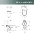 thumbnail image 4 of TICOZE Tall Toilet 17 Inch, ADA High Toilets for Small Bathroom, Chair Height, Comfort Bowl Heigh 17", Dual Flush 1.1/1.6 GPF, Bone Color, for Seniors, Handicapped, Tallor, Pregnant, Patients, 4 of 9