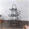 thumbnail image 4 of Dispensador de huevos Almacenamiento en espiral Metal Hierro Espiral Estante para huevos Soporte para huevos Cocina 24x20x20cm Negro, 4 of 4