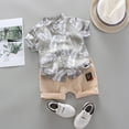 thumbnail image 2 of Uxgjfwu Toddler Boy Short Sleeve Pattern Shirt and Shorts Set Summer Clothes 2 Piece Outfits Set Sizes 6M-3T,Gray, 2 of 9