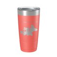 thumbnail image 1 of Thousand Island Lake Cisco Chain Map Tumbler Travel Mug Insulated Laser Engraved Coffee Cup Michigan 20 oz Coral, 1 of 1