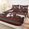 thumbnail image 3 of jejeloiu Vintage Cattle Hide Full Size Sheets,Retro Geometric Rhombus Bed Sheets,Brown Red White Sheet Sets For Teens,Super Cozy Room Decor,4-Piece, 3 of 7