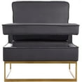 thumbnail image 5 of Meridian Furniture Noah Gray Velvet Accent Chair with Gold Iron Base, 5 of 7