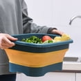 thumbnail image 3 of Cesta de verduras plegable Billuyoard con drenaje organizador de herramientas de cocina colgante Verde, 3 of 6