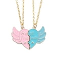 thumbnail image 5 of Hyasfey 2Pcs Friendship Necklace Love Wings Patchwork Pendant Letter Print Charm Necklace Fine Workmanship Necklace Jewelry Gift, 5 of 8