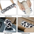 thumbnail image 3 of chalian-Fuzzy Car Steering Wheel Cover, Universal Fit Fur Auto Wheel Cover & Handbrake Cover & Gear Shift Cover Set, Leopard Winter Warm Fluffy Vehicle Wheel Protector Car Accessories for Men Women, 3 of 14