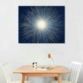 thumbnail image 2 of COMIO Canvas Print Wall Art Silver Sunburst On Blue Art Paintings for Wall Abstract Picture Artwork Wall Decor Modern Home Decoration For Bedroom Living Room Stretched and Framed Canvas Ready to Hang, 2 of 4
