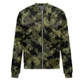 thumbnail image 4 of GXIPO Camo Jacket Women Trendy Bomber Jackets Lightweight Thin Pocket Top Zip up Casual Jacket Dark Green XL, 4 of 5