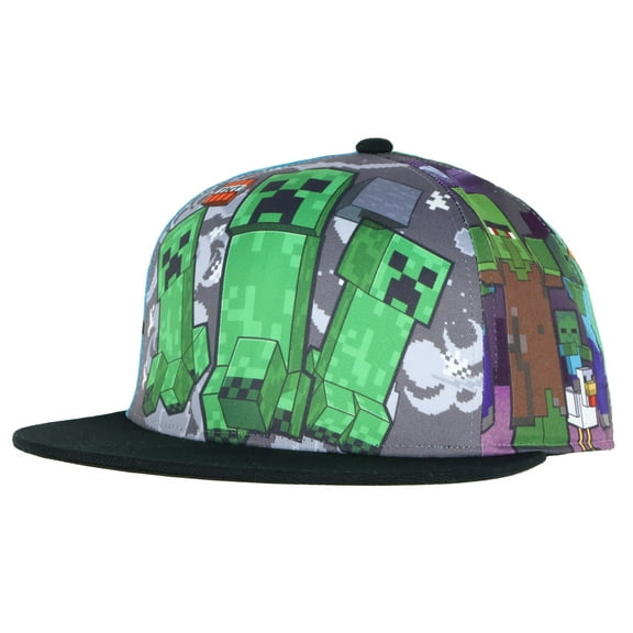 Minecraft Sublimated Allover Character Scenes Design Adult Adjustable Snapback Hat Baseball Cap OSFM