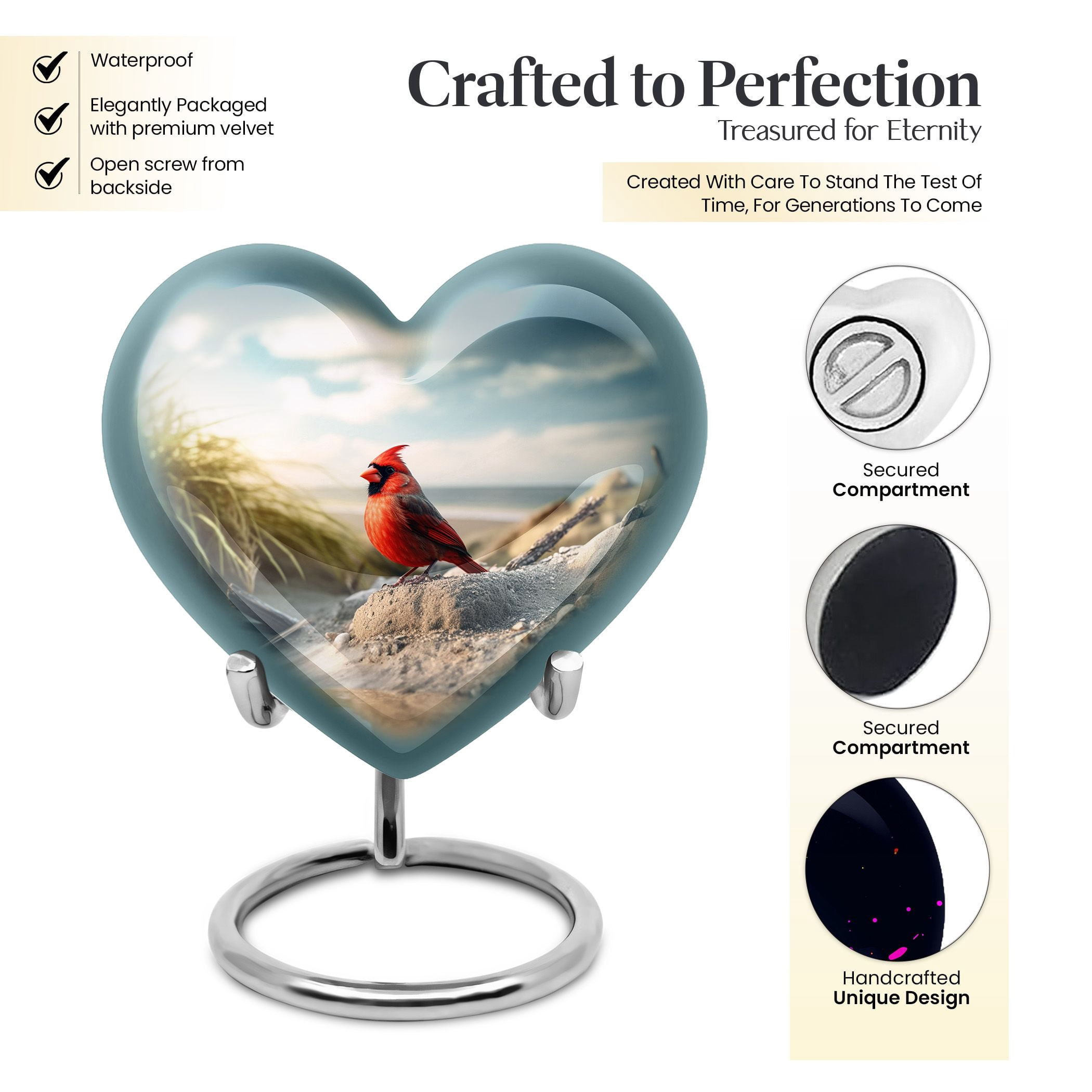 Aurora Borealis Urn, Small Urn, Urns For Human Ashes Adult Female, Cremation Urn, Keepsake Urn For Ashes Adult Male, Memorial Urns For Human Ashes, Mini Decorative Urn For Mom Ash, Heart Urn 3inch,2pc