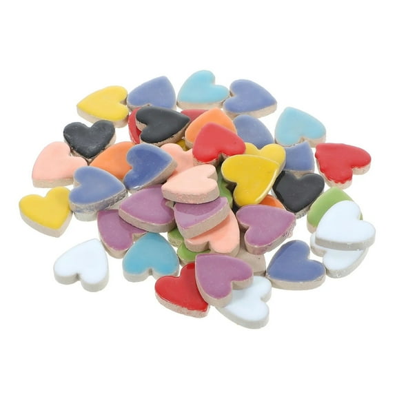Mosaic Tiles Bulk Crafts Love Heart Shape Mixed Color Mosaics Glass Ceramic Pieces Stained Glass Mosaic Supplies Home Decoration