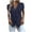 Dark Blue-03, variant on Mittory Women's V Neck Ruffle Front Button Down Short Sleeve Loose Casual Blouse Top Shirt